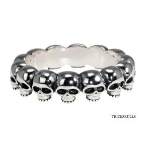 925 Sterling Silver 6mm Skulls Band Stackable Skull Ring 7 8 9 10 11 12